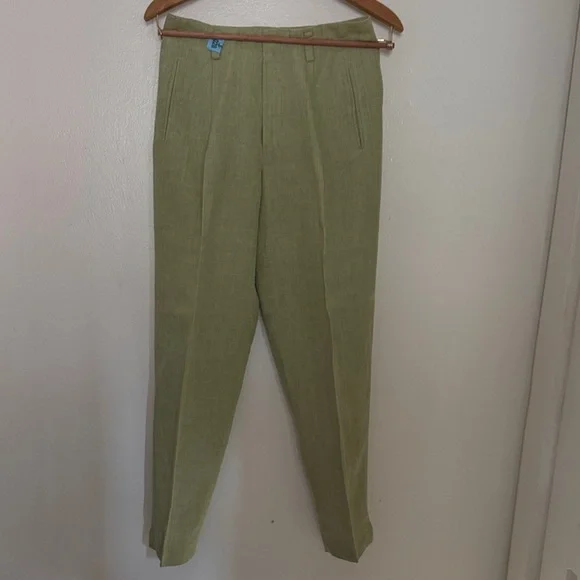 Ellen Tracy Olive Linen Top and pants set - Picture 7 of 15